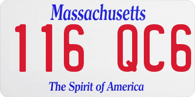 MA license plate 116QC6