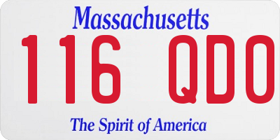 MA license plate 116QD0