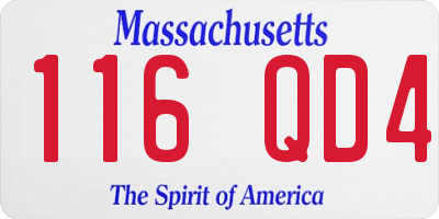 MA license plate 116QD4