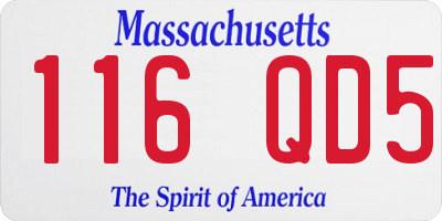 MA license plate 116QD5