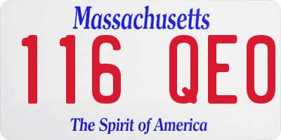 MA license plate 116QE0
