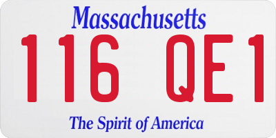 MA license plate 116QE1