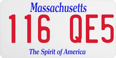 MA license plate 116QE5
