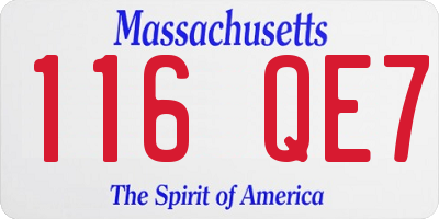 MA license plate 116QE7
