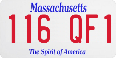 MA license plate 116QF1