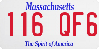 MA license plate 116QF6