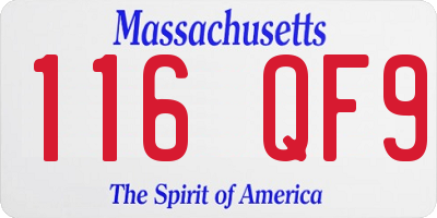 MA license plate 116QF9