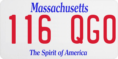 MA license plate 116QG0