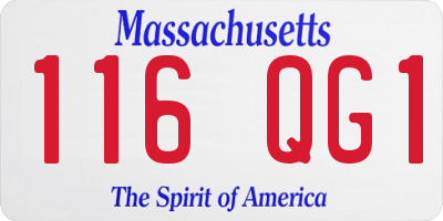 MA license plate 116QG1