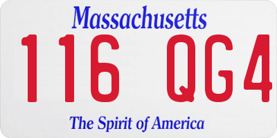 MA license plate 116QG4