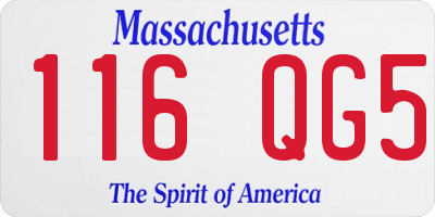 MA license plate 116QG5