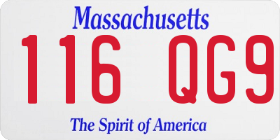 MA license plate 116QG9
