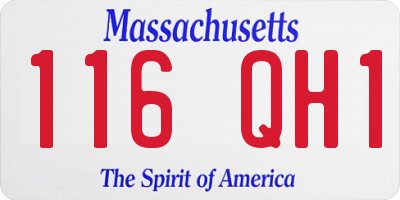 MA license plate 116QH1