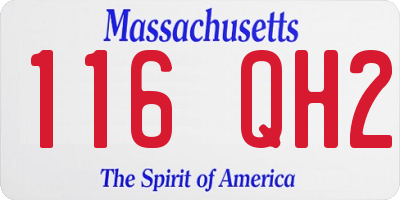 MA license plate 116QH2