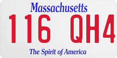 MA license plate 116QH4