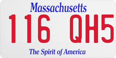 MA license plate 116QH5