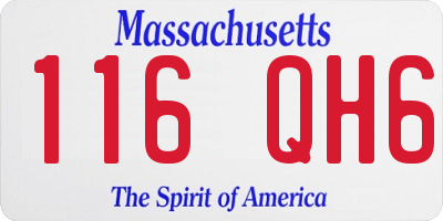 MA license plate 116QH6
