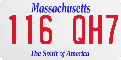 MA license plate 116QH7