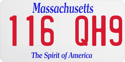 MA license plate 116QH9