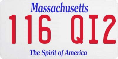 MA license plate 116QI2