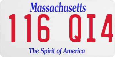 MA license plate 116QI4