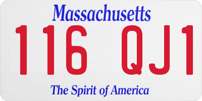 MA license plate 116QJ1
