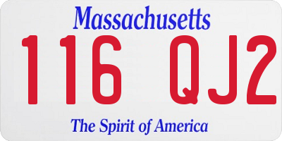 MA license plate 116QJ2