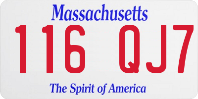 MA license plate 116QJ7