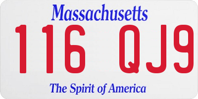 MA license plate 116QJ9