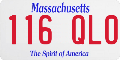 MA license plate 116QL0