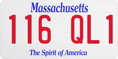 MA license plate 116QL1