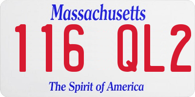 MA license plate 116QL2