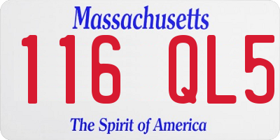 MA license plate 116QL5