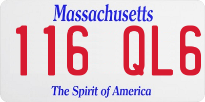 MA license plate 116QL6