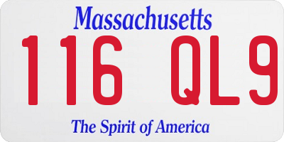 MA license plate 116QL9