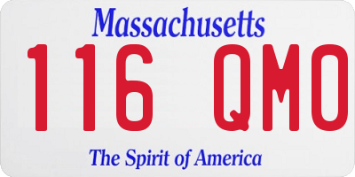 MA license plate 116QM0