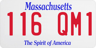 MA license plate 116QM1