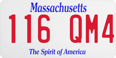MA license plate 116QM4