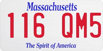 MA license plate 116QM5