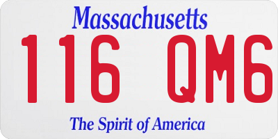 MA license plate 116QM6
