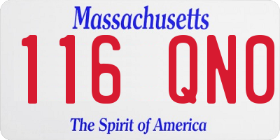 MA license plate 116QN0