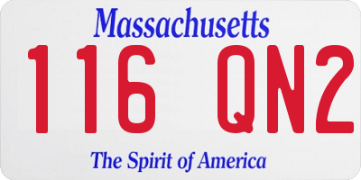 MA license plate 116QN2