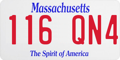 MA license plate 116QN4