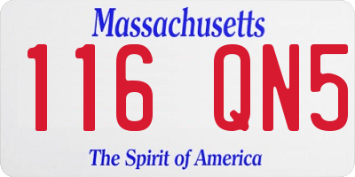 MA license plate 116QN5
