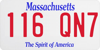 MA license plate 116QN7