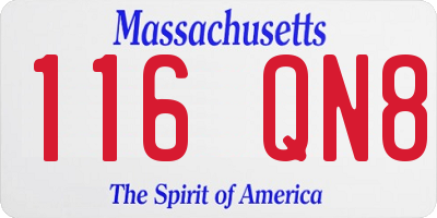 MA license plate 116QN8