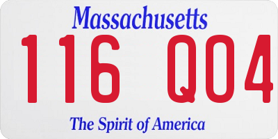 MA license plate 116QO4