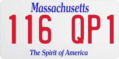 MA license plate 116QP1