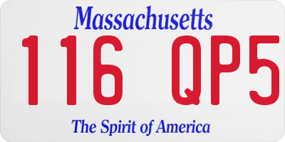 MA license plate 116QP5