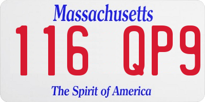 MA license plate 116QP9